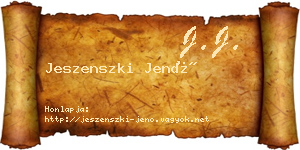 Jeszenszki Jenő névjegykártya